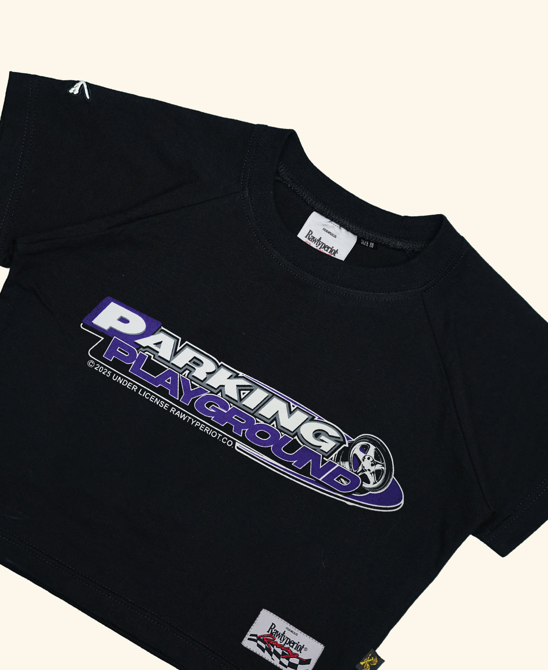 RAWTYPE RIOT Parking Playground Crop Tee - Black (Women)
