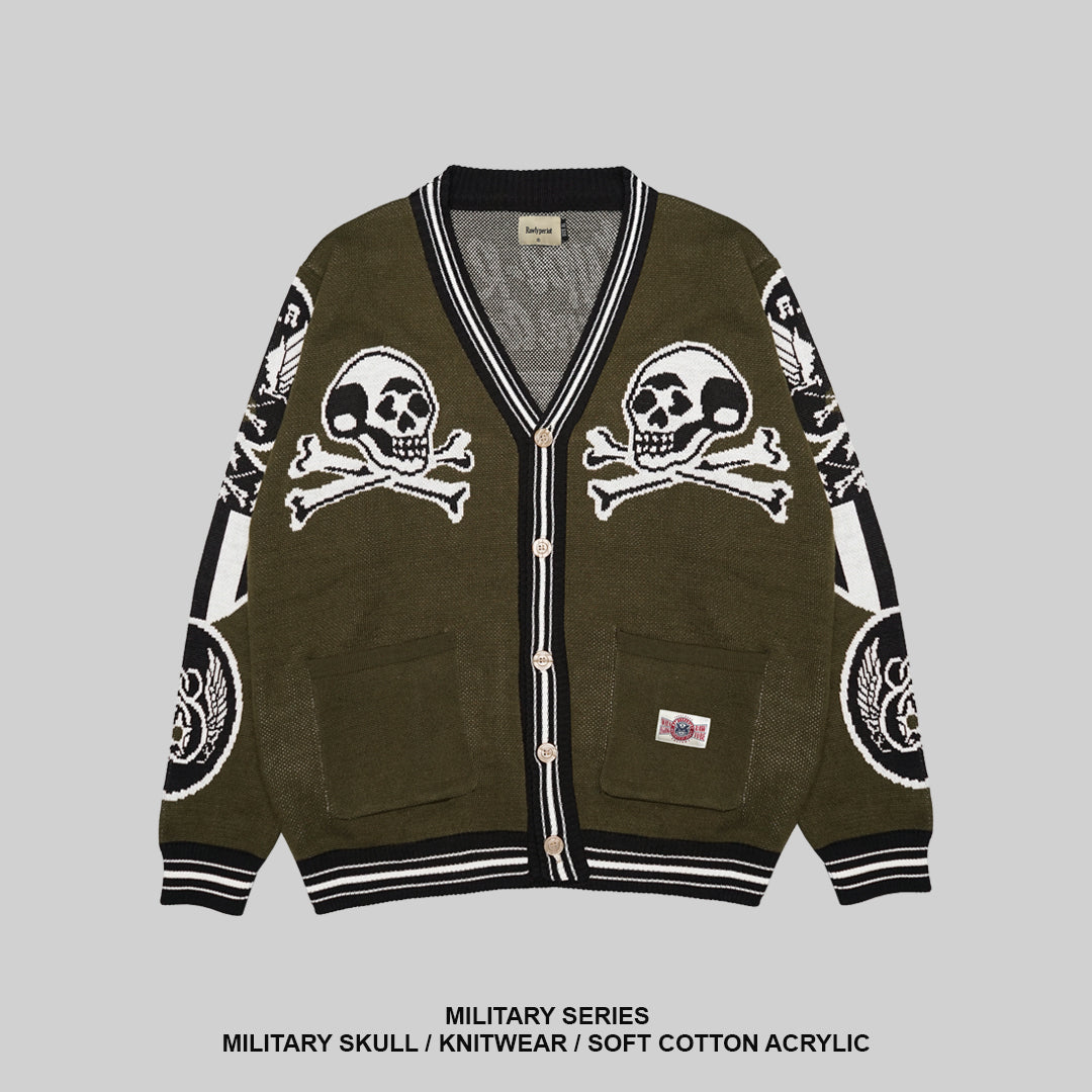 MILITARY SKULL KNIT - GREEN