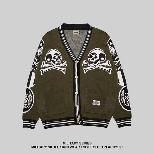 MILITARY SKULL KNIT - GREEN