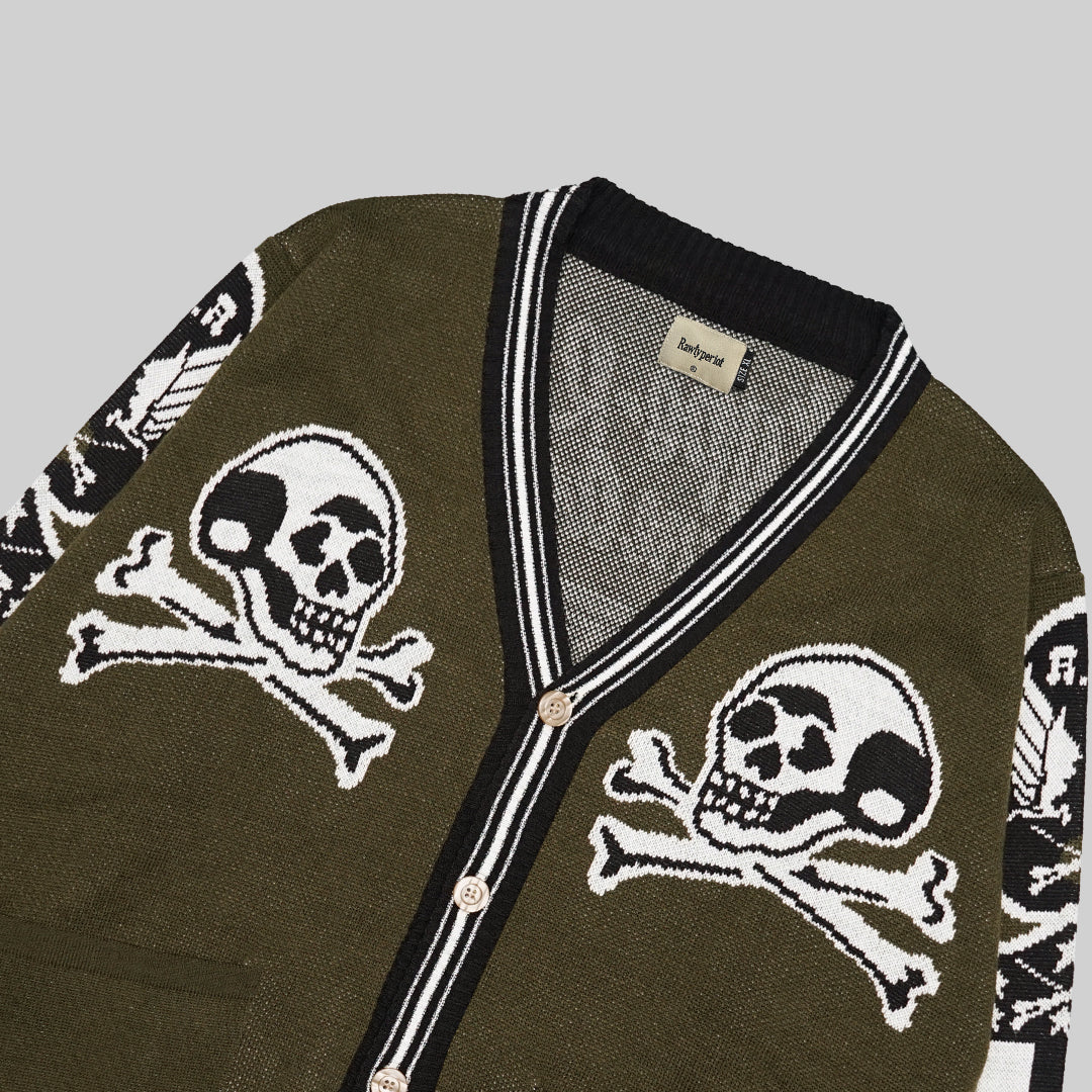 MILITARY SKULL KNIT - GREEN