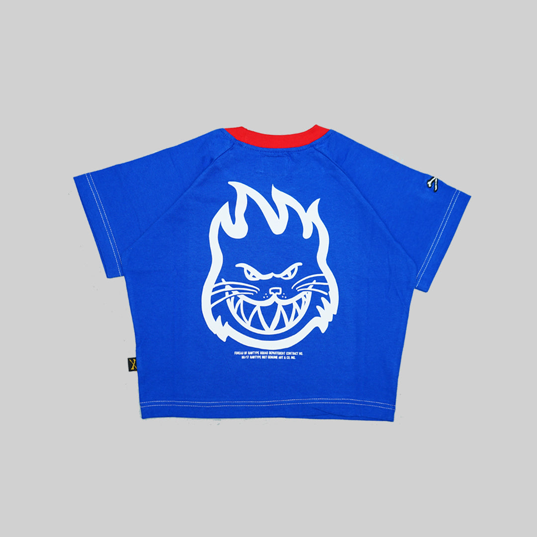 TOMCAT LOGOTYPE CROP TOP - BLUE