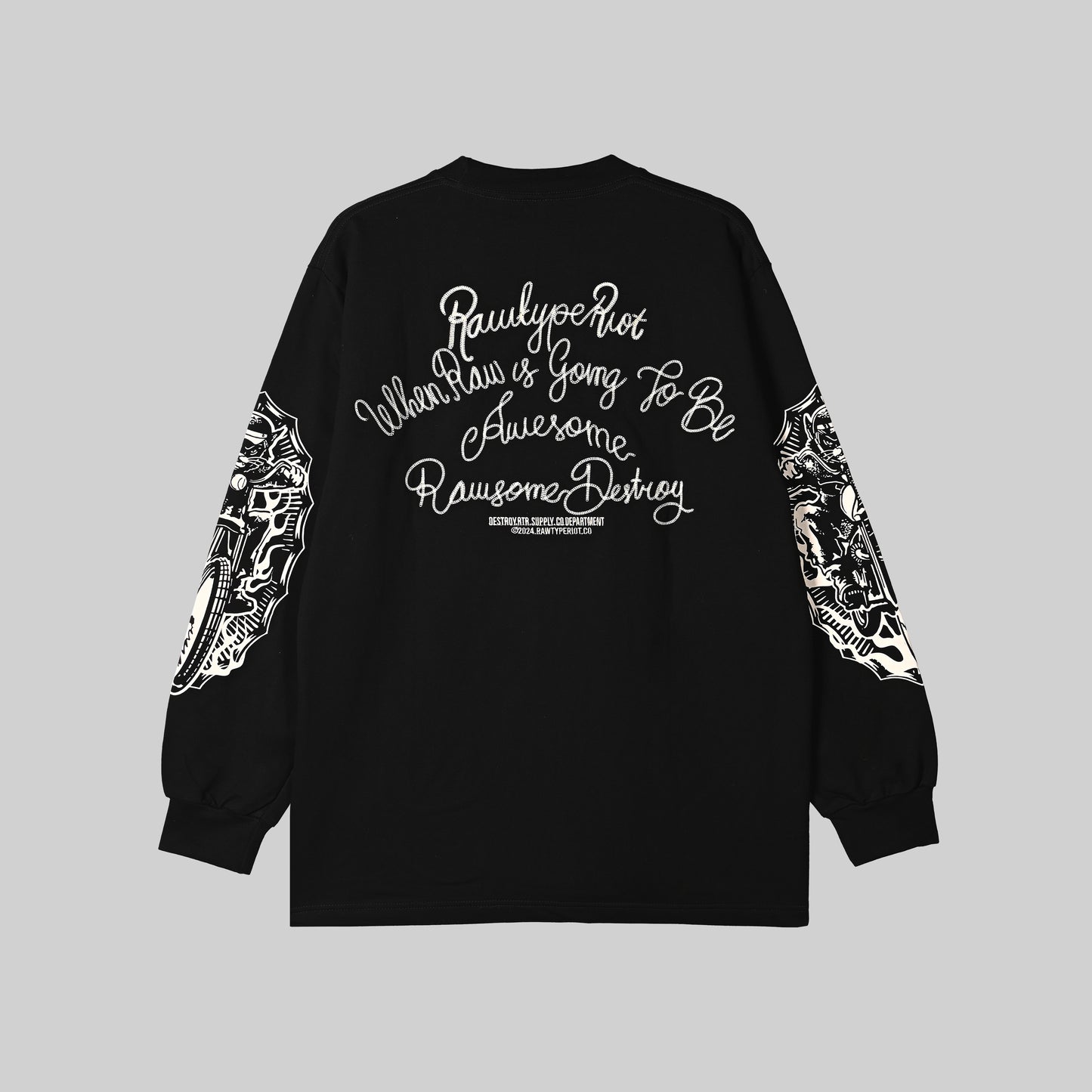 TOM RIDE EMBROIDERY LS - BLACK