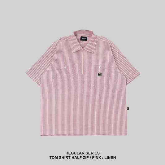 TOM SHIRT HALF ZIP - PINK