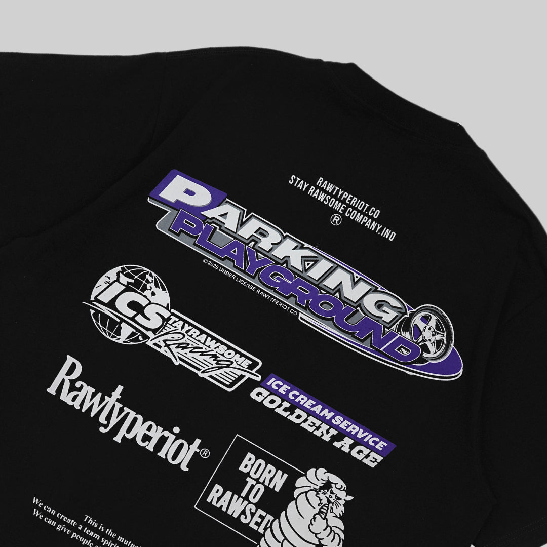 RAWTYPE RIOT Parking Playground Tees - Black