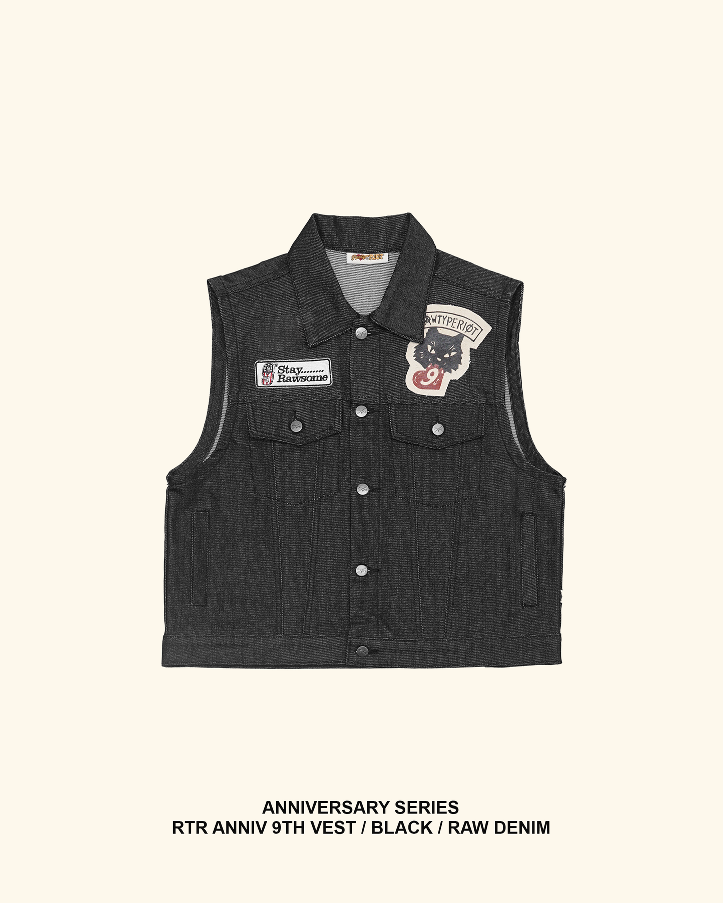 RAWTYPE RIOT Rtr Anniv 9th Vest - Black