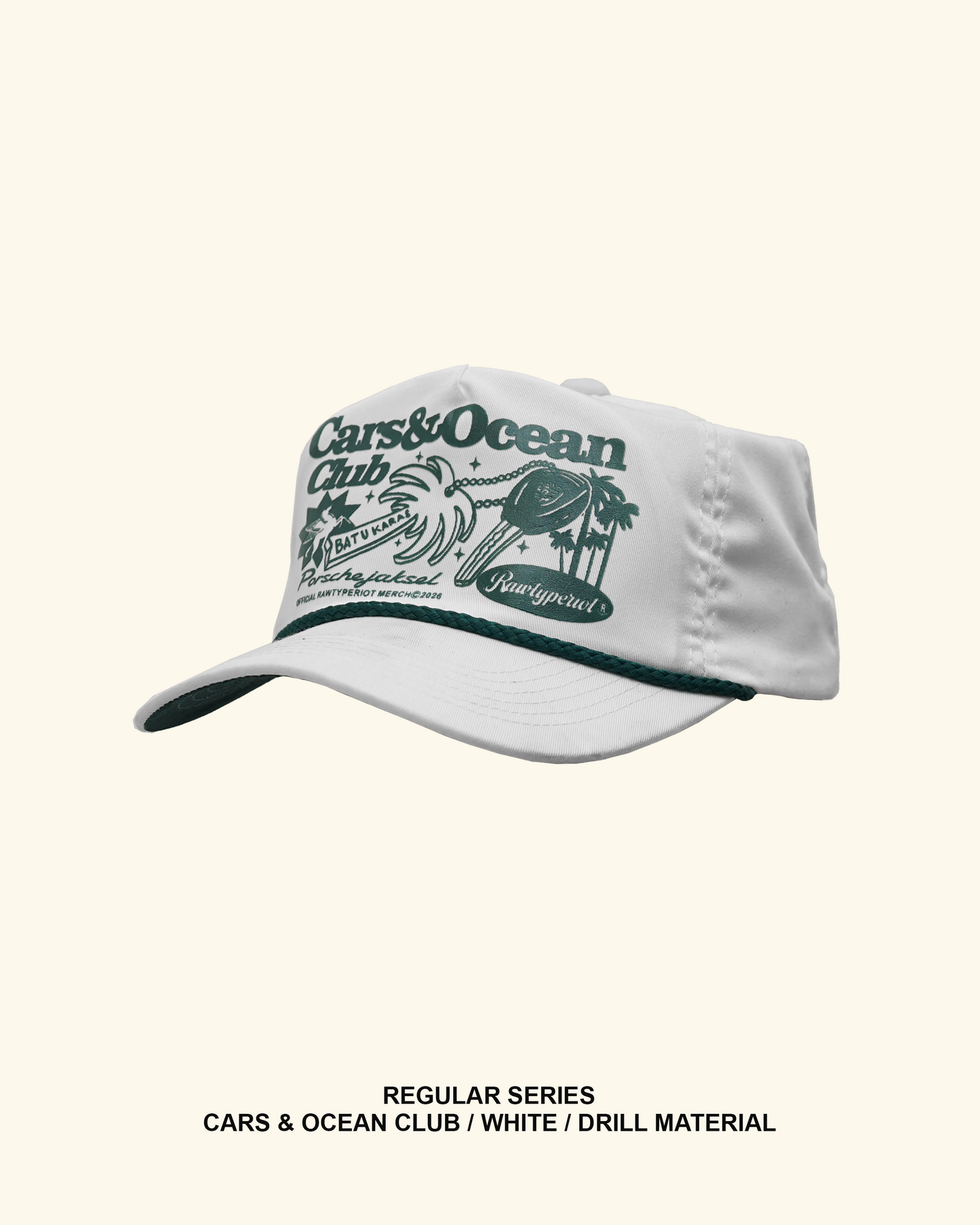 RAWTYPE RIOT Cars & Ocean Club Hat - White