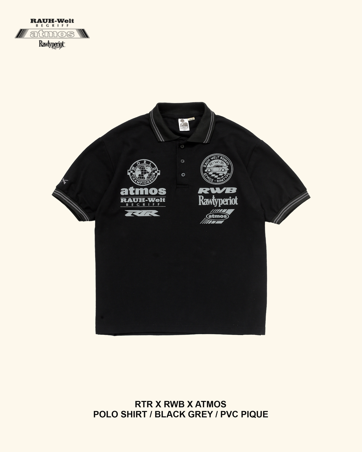 RAWTYPE RIOT POLO RWB X ATMOS X RTR - BLACK GREY