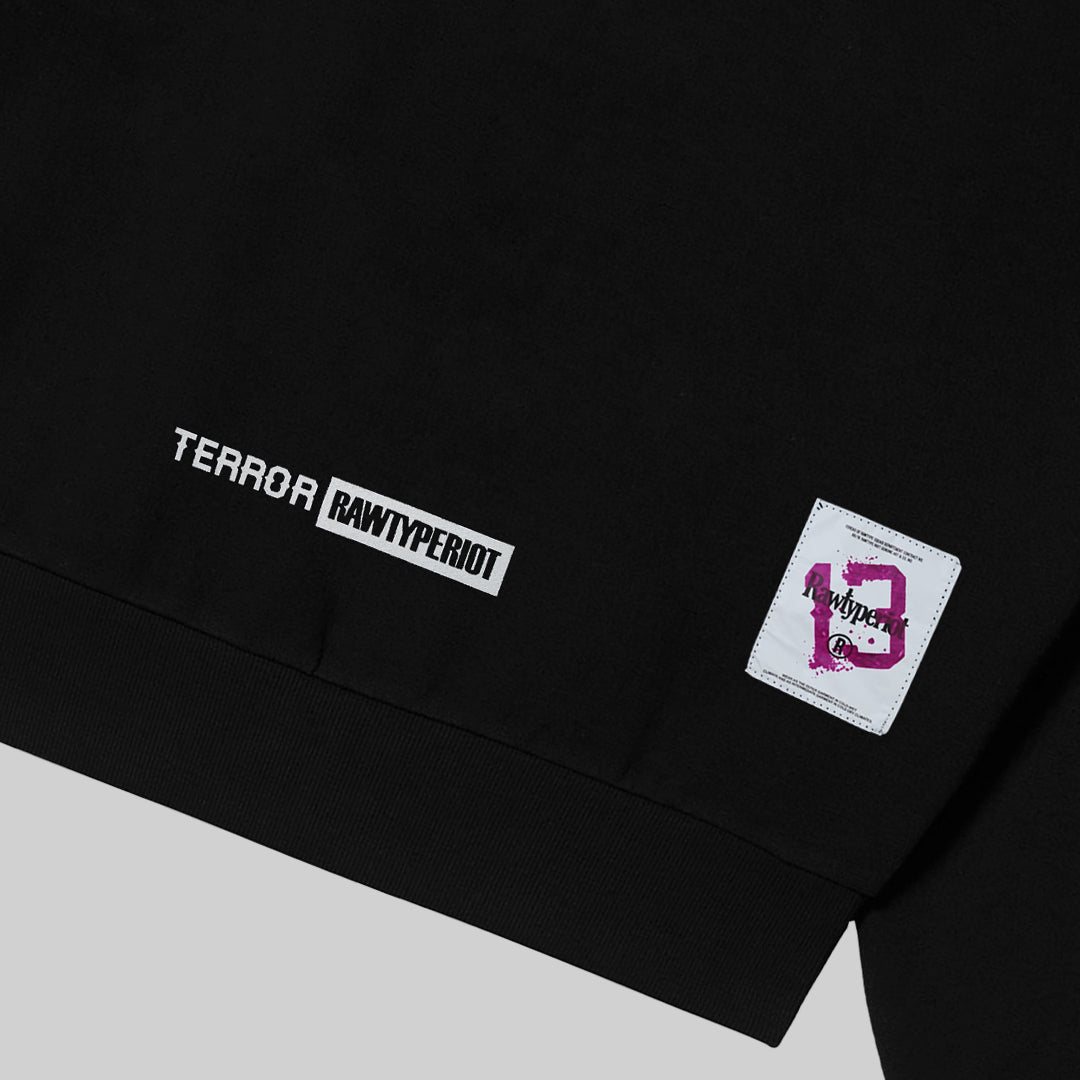 RAWTYPE RIOT Hood - Terror X RTR - Zipper Hoodie Black
