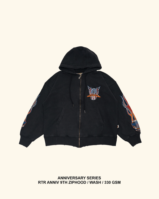 RAWTYPE RIOT Rtr Anniv 9Th Zipper hood - Black