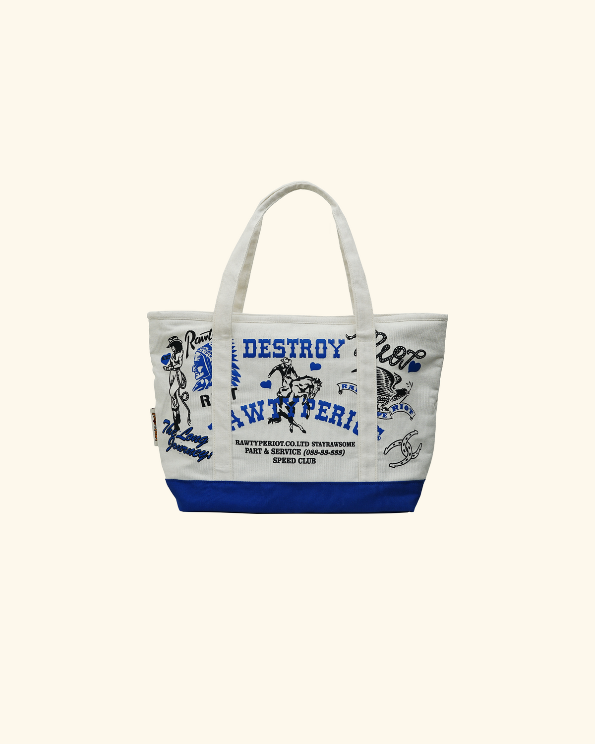 RAWTYPE RIOT Riot Ranchero Tote - White