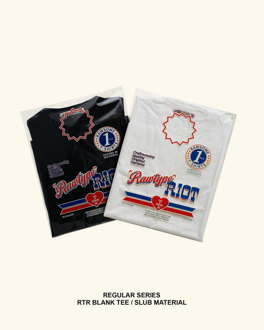 RAWTYPE RIOT Rtr Slub Blank Tees - Black & White