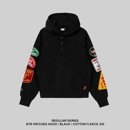 RAWTYPE RIOT BTR Patches Hoodie - Black